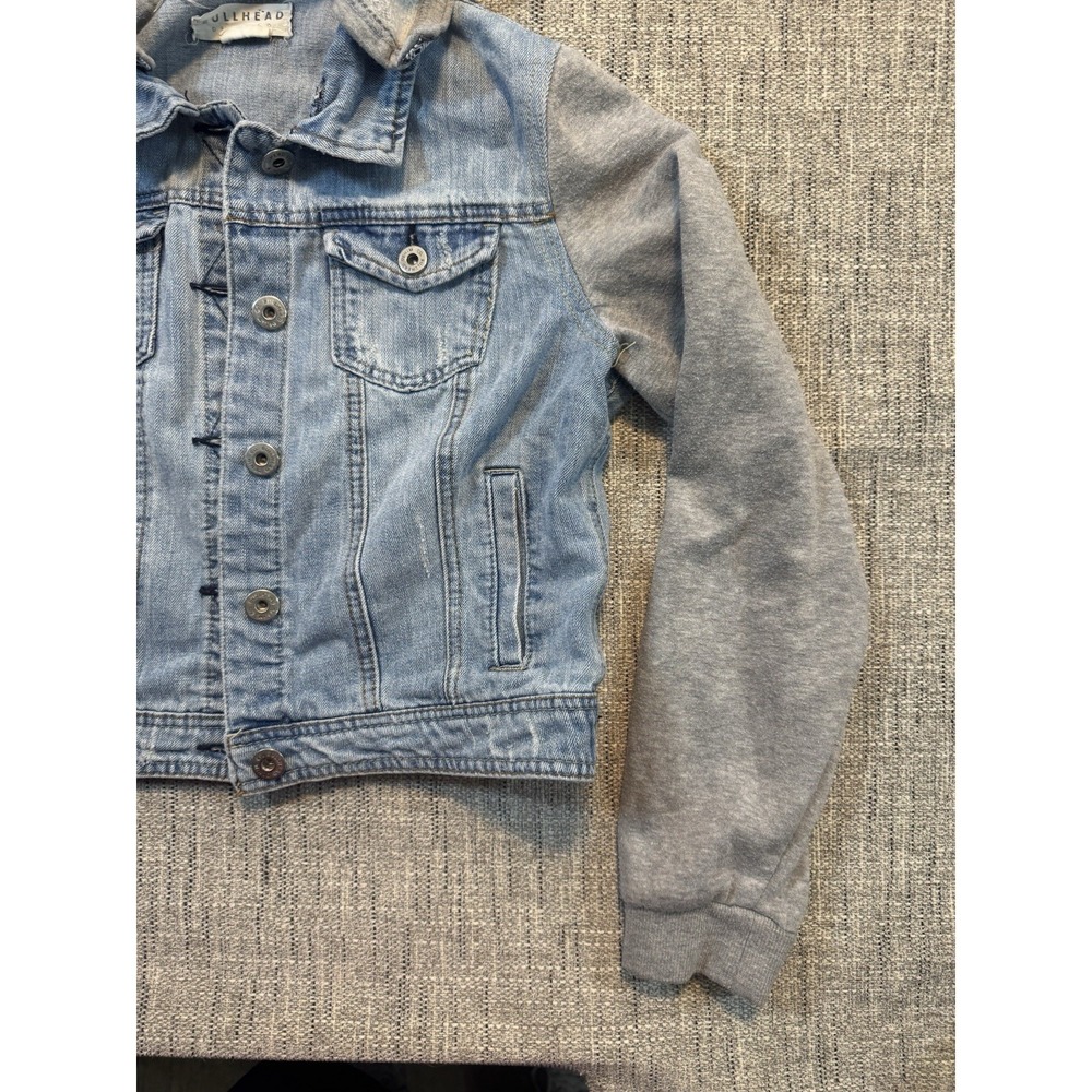Bullhead Jeans Jacket Removable Hood Sweatshirt Girls Large - Picture 7 of 16